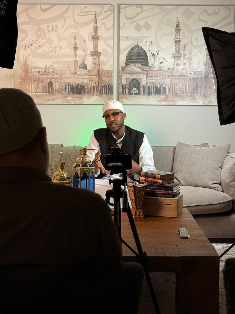 Recording an Islamic lesson at the Centre